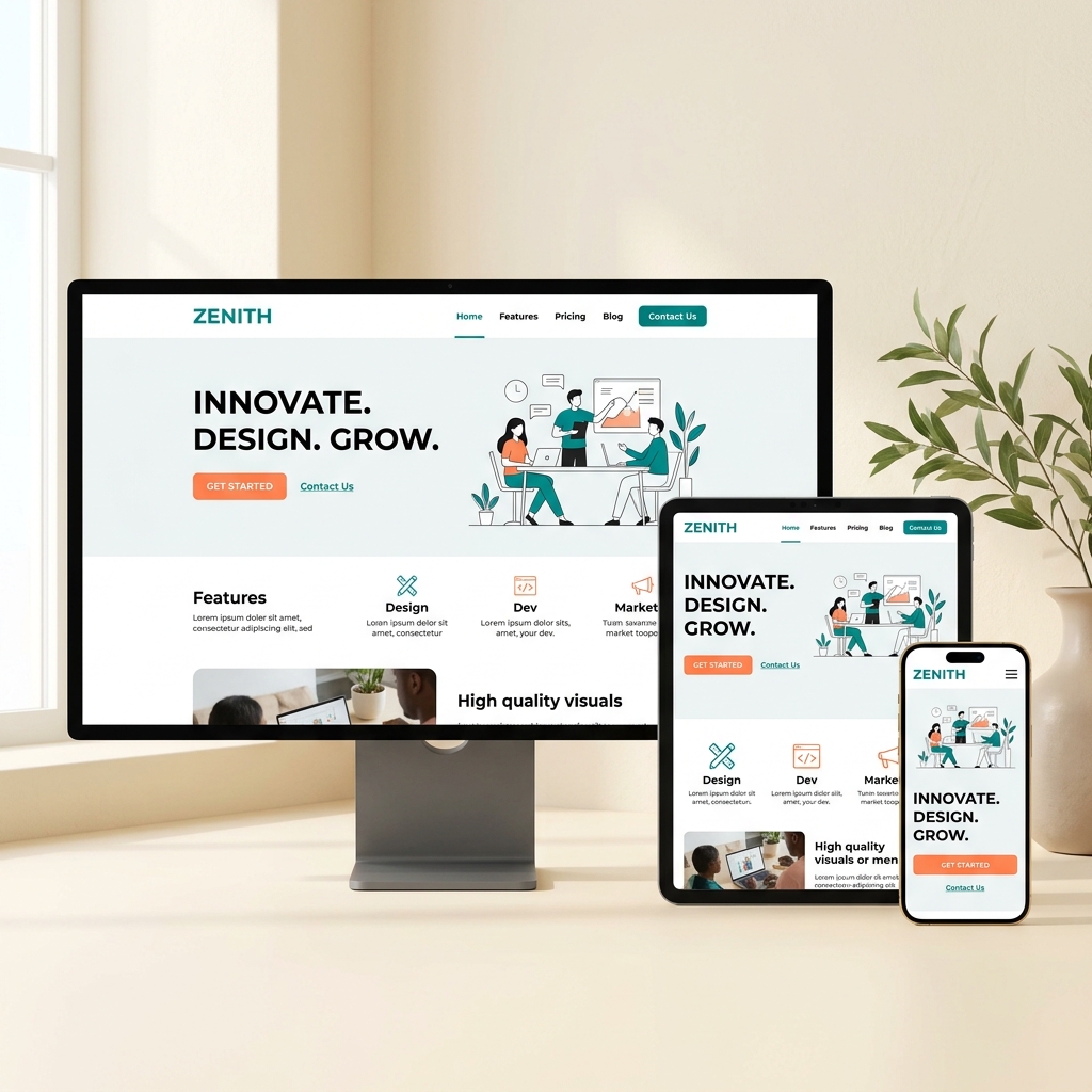 Website Design and Landing Page Optimization Mockup